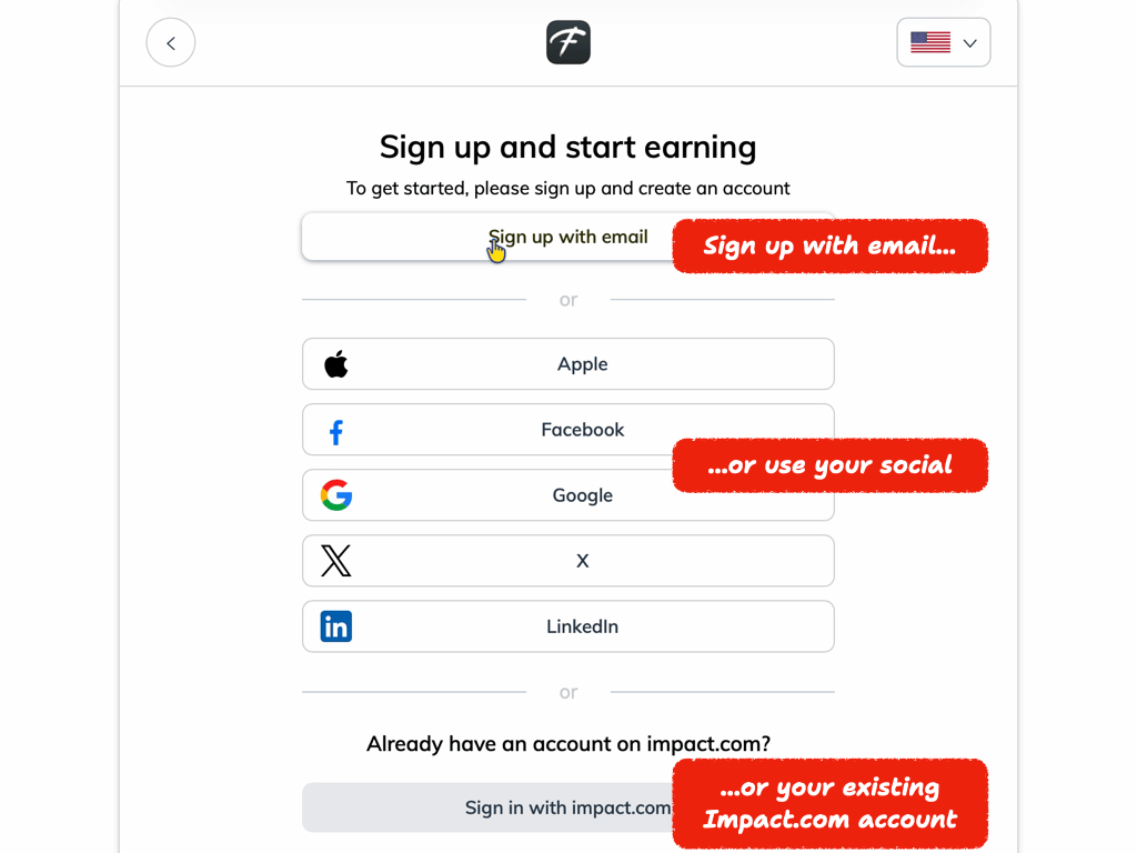 Step 5 — Sign up and start earning