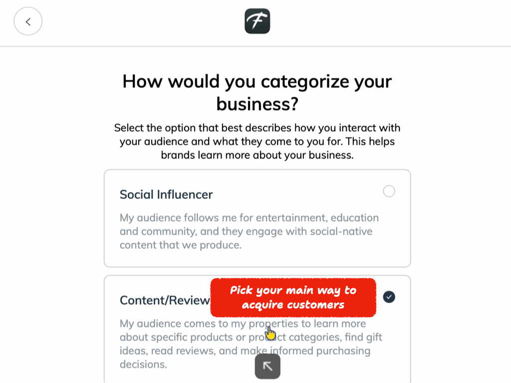 Step 8 — Categorize your business (part 1)